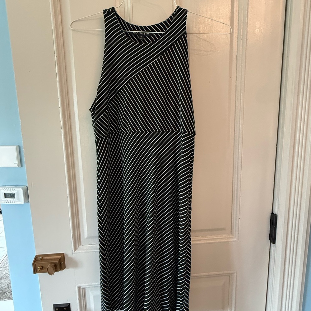 Athleta Black and White Striped Dress